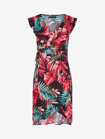 Robe portefeuille à buste volanté - noir - 2