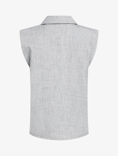 Top style chemise à épaulettes - gris clair - 2