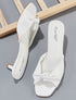 Mules effet nouer à petit talon - blanc - 6