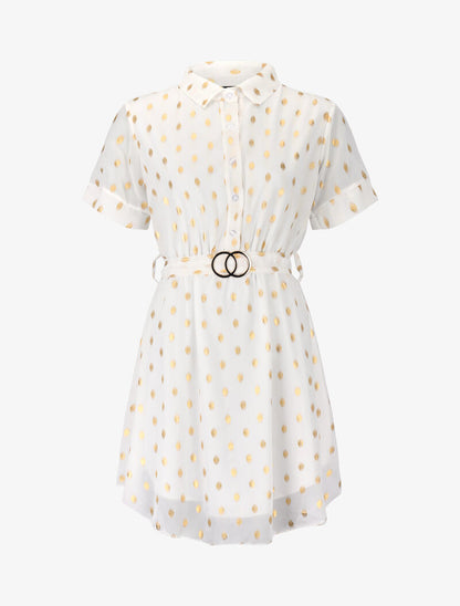 Robe patineuse à imprimé moucheté - blanc - 3