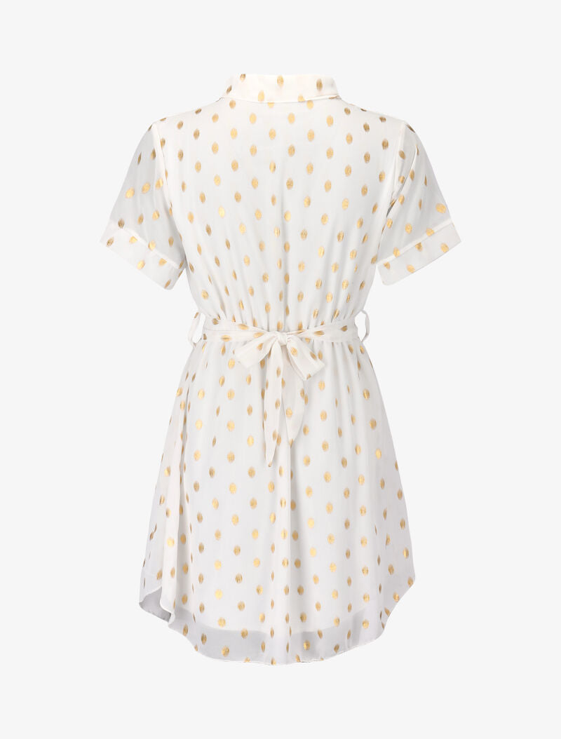 Robe patineuse à imprimé moucheté - blanc - 2