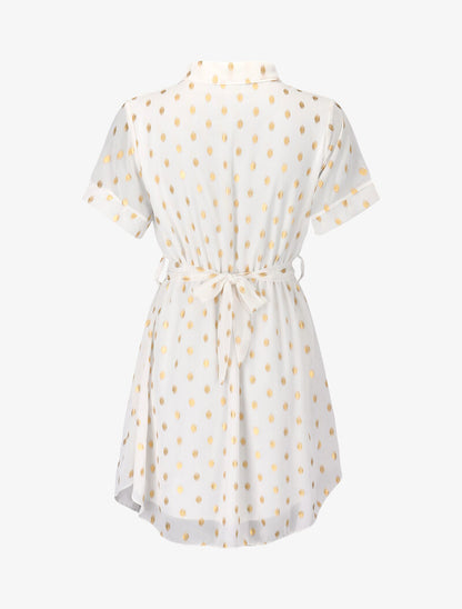 Robe patineuse à imprimé moucheté - blanc - 2