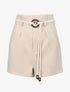 Short basique à taille haute paper bag - beige - 3