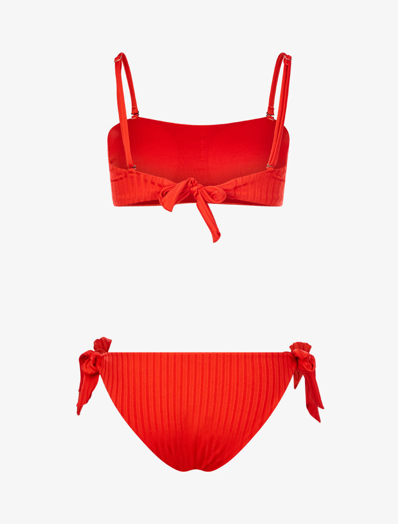 Bikini brassière côtelé - rouge - 2