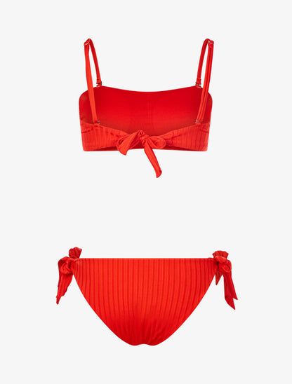 Bikini brassière côtelé - rouge - 2