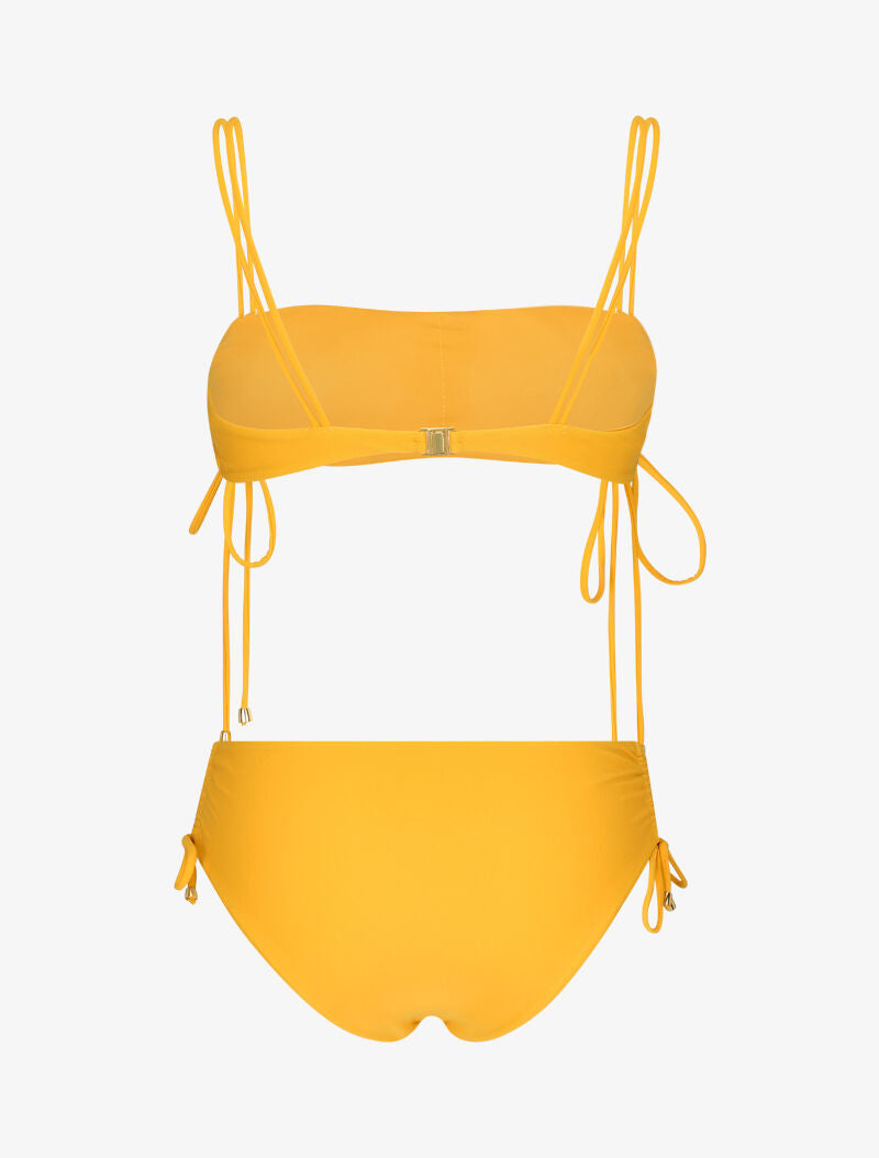 Bikini bandeau à liens - moutarde - 2