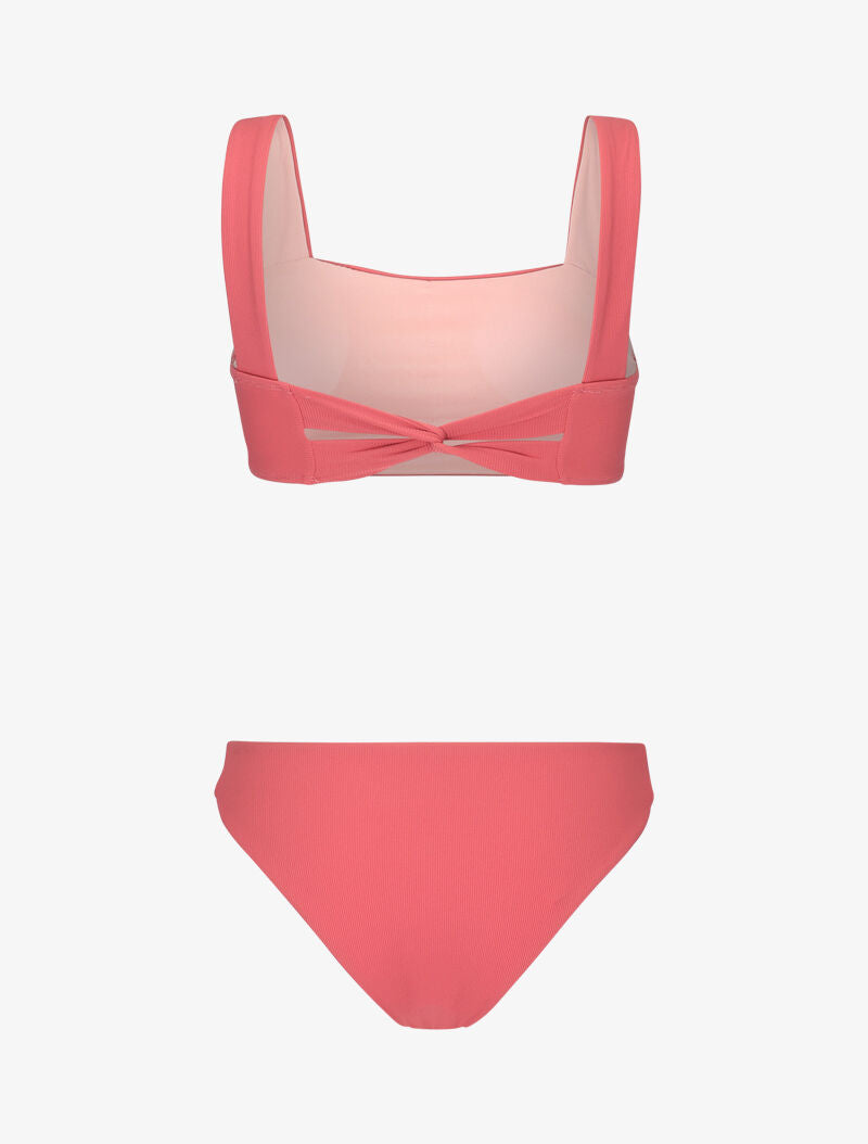 Bikini bandeau côtelé - rose - 2