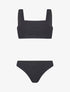 Bikini bandeau côtelé - noir - 1