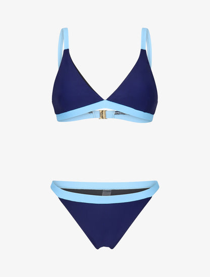 Bikini triangle bicolore - marine - 1