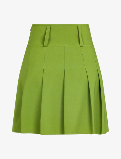 Mini jupe plissée - vert - 3