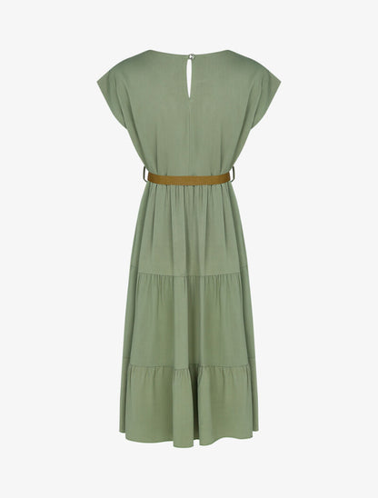 Robe trapèze basique - kaki - 2
