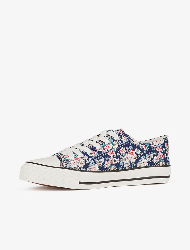 Tennis basses imprimé floral - marine - 4
