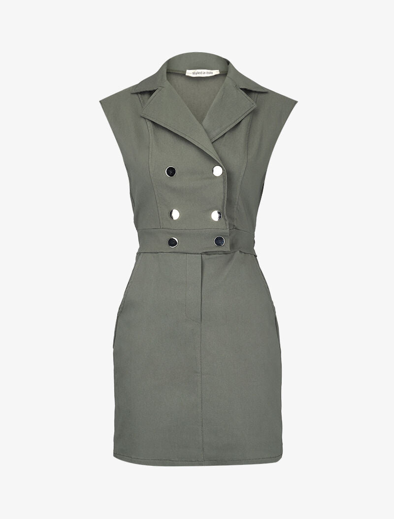 Robe sexy à buste style tailleur - kaki - 1