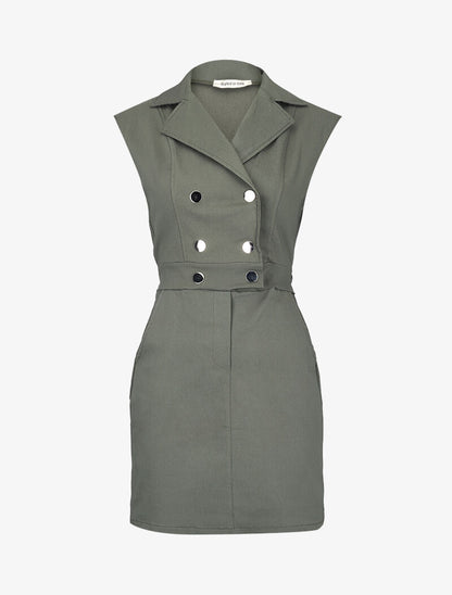 Robe sexy à buste style tailleur - kaki - 1