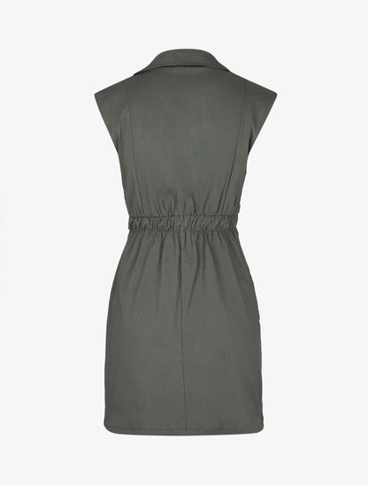 Robe sexy à buste style tailleur - kaki - 2