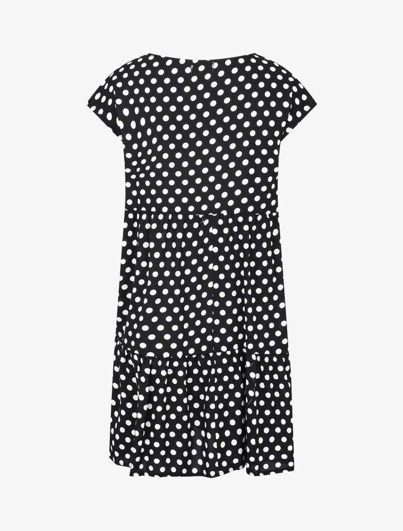 Robe coupe trapèze à pois - noir - 2
