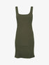 Robe basique à bord fendu - kaki - 1