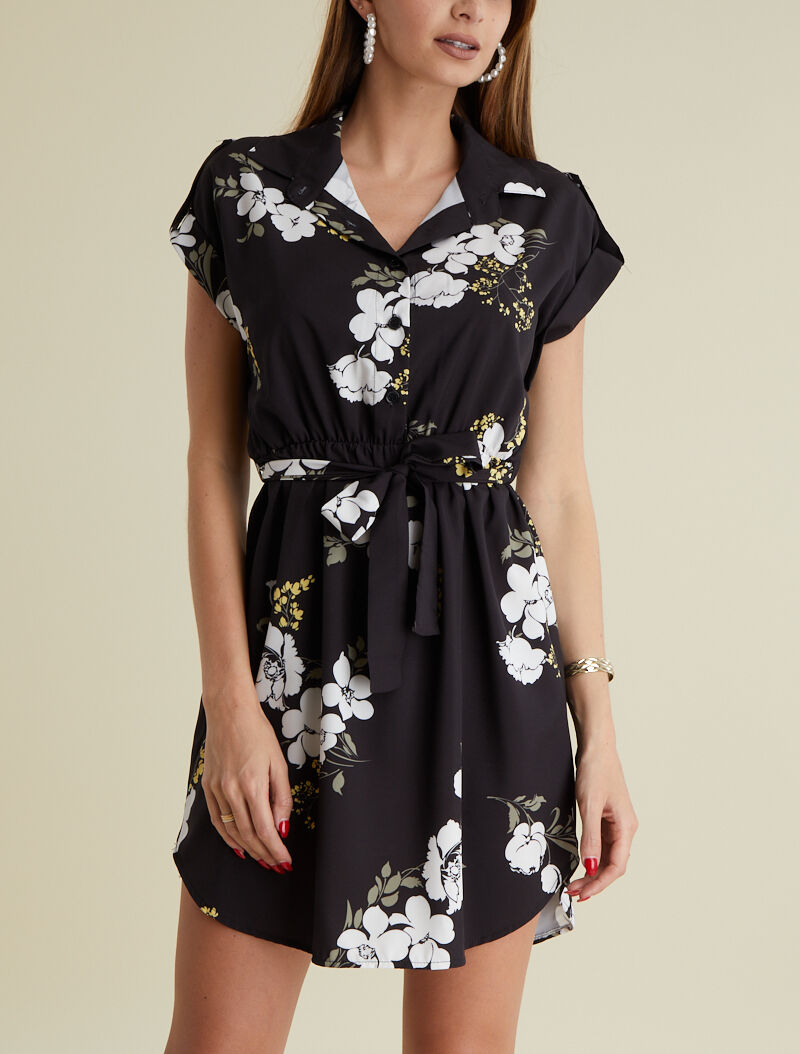 Tunique à imprimé floral - noir - 4