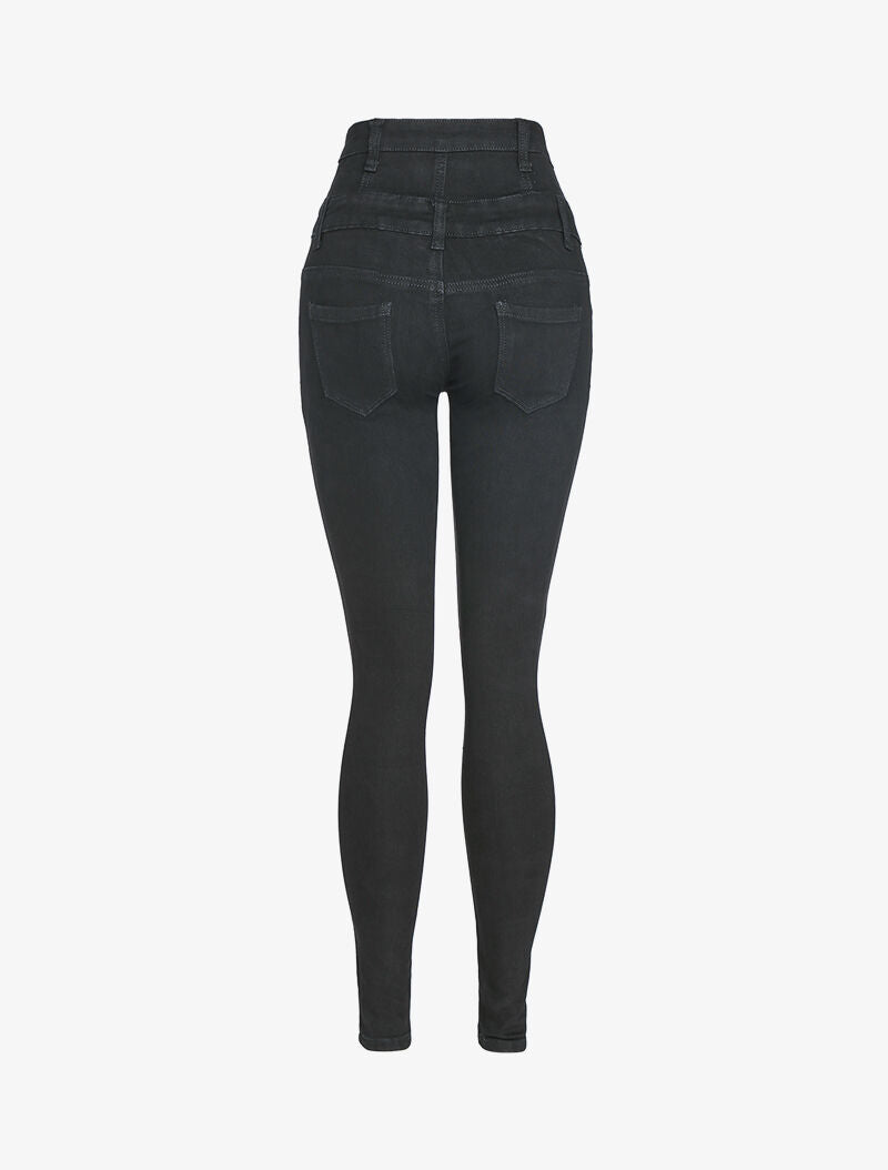 Jean skinny à taille empire - noir - 2