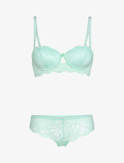 Ensemble broderie stylisée - vert d&