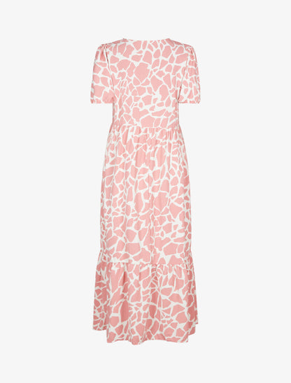 Robe longue droite imprimé girafe - rose - 2