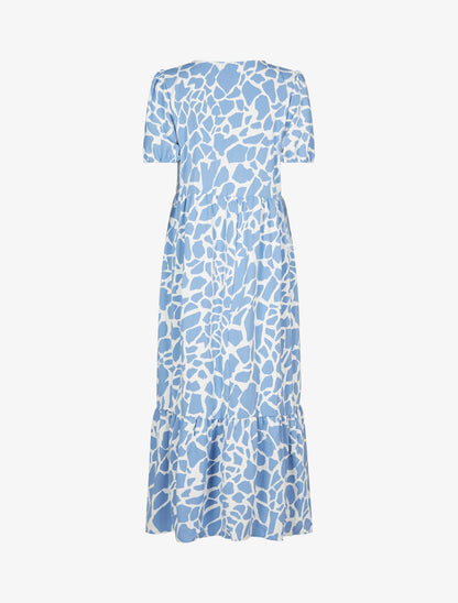 Robe longue droite imprimé girafe - bleu - 2