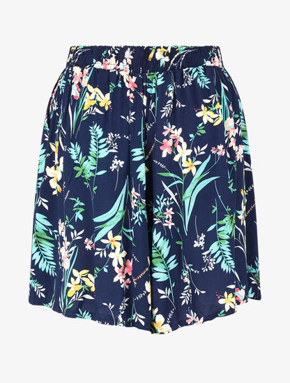 Short ample à imprimé estival - marine - 2