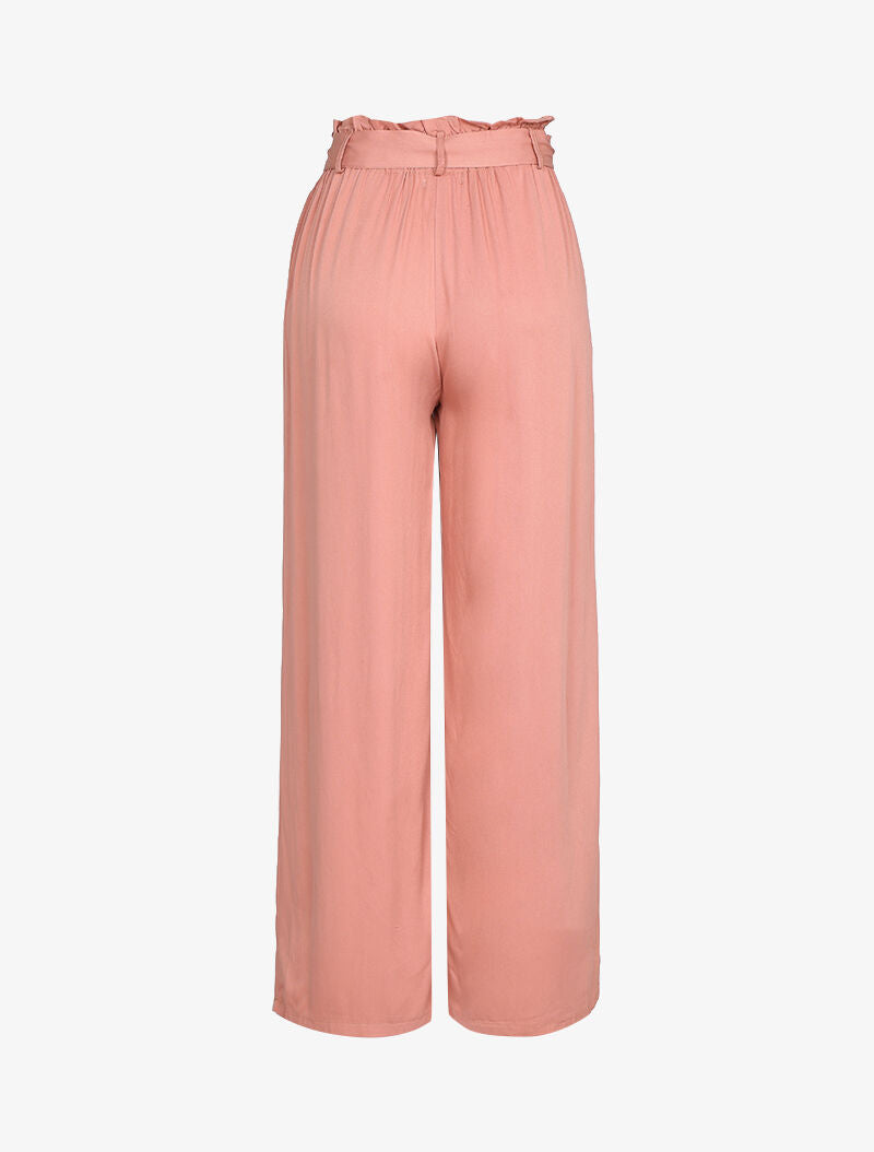 Pantalon fluide coupe droite ample - rose - 2