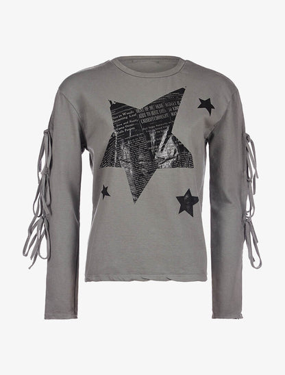 Sweat étoilé bras ouverts - gris - 3