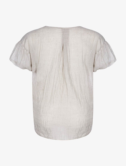 Blouse avant à nouer - beige - 2