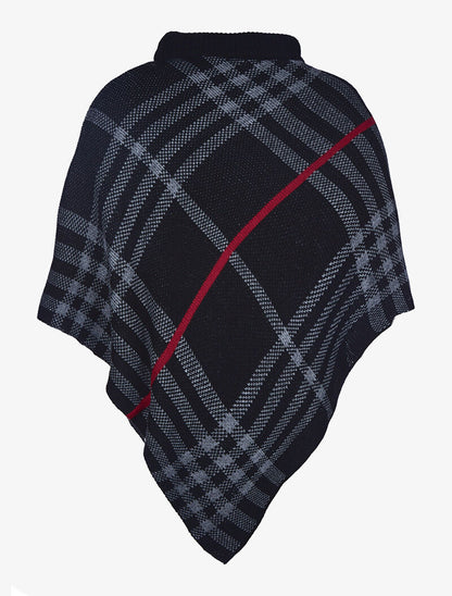 Poncho asymétrique à motifs - noir - 2