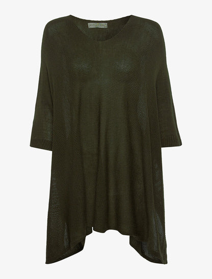Poncho rectangulaire - kaki - 1