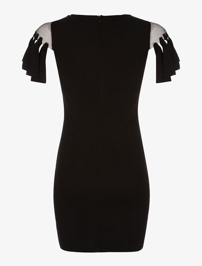 Robe manches à lamelles - noir - 2