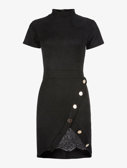 Robe daim bas trompe l&