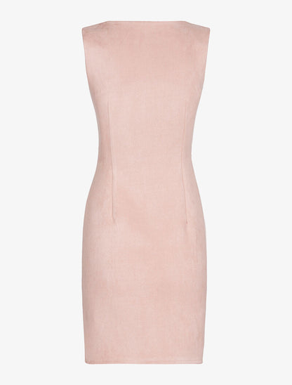Robe zippée en suédine - rose - 4