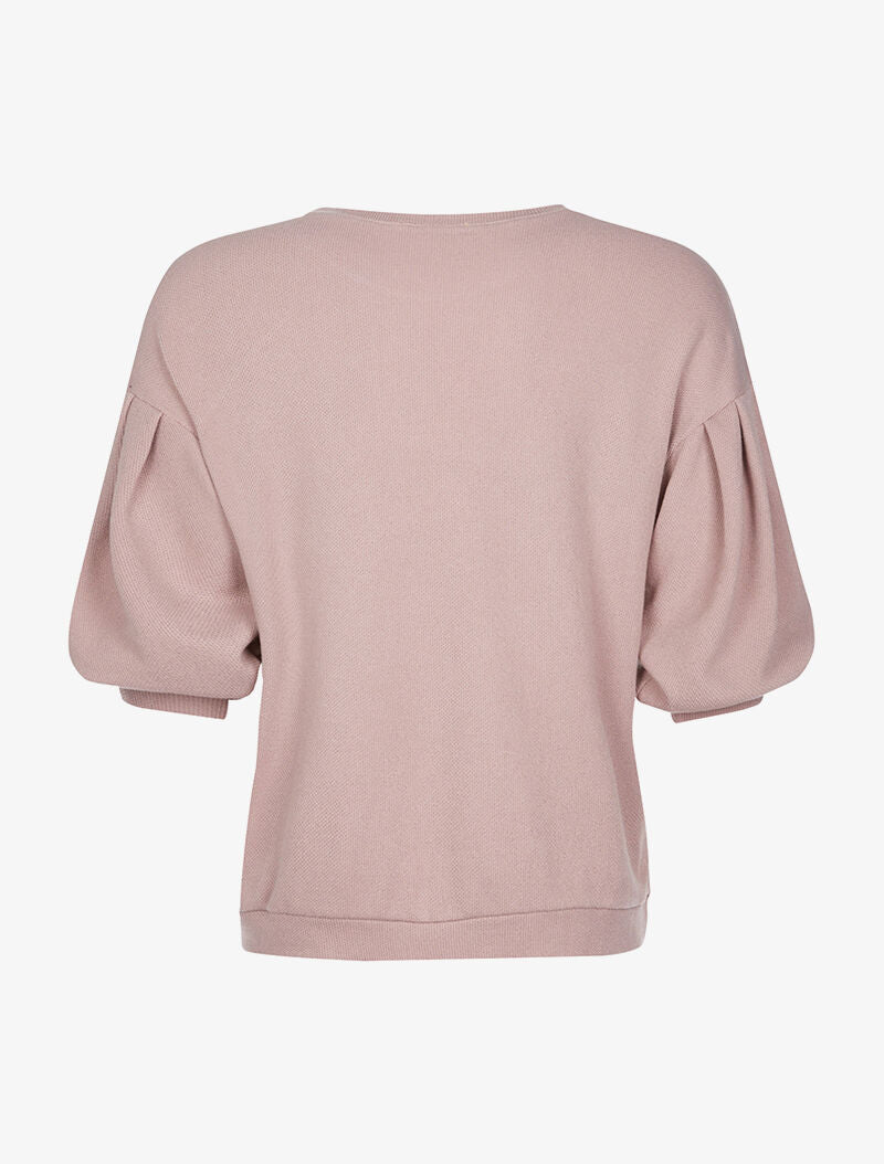 Pull perlé manches bouffantes - rose - 2