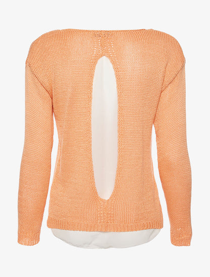 Pull dos ouvert à voile - orange - 2