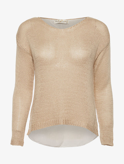 Pull dos ouvert à voile - beige - 3