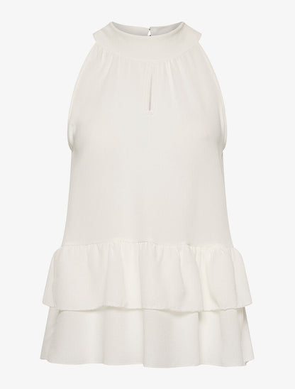 Top mousseline bas volanté - blanc - 3