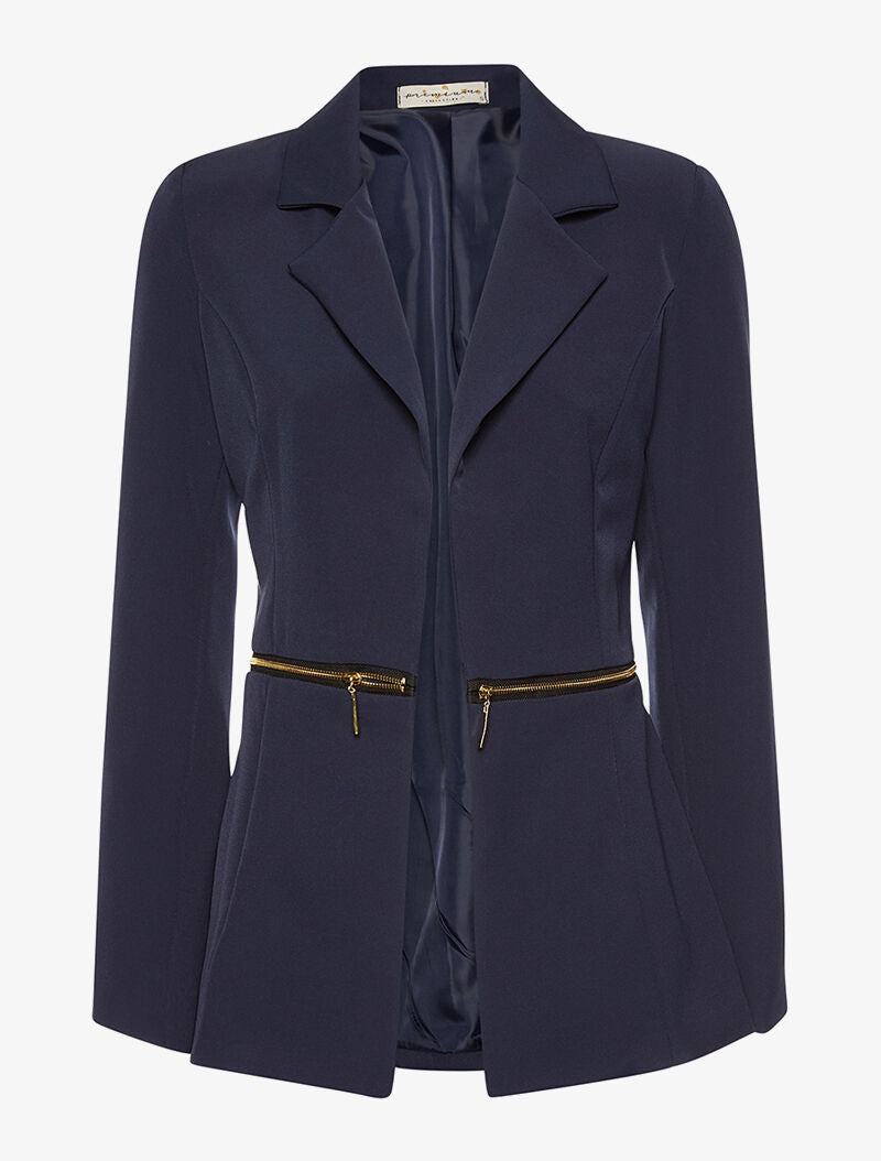 Blazer à longs zips - marine - 1