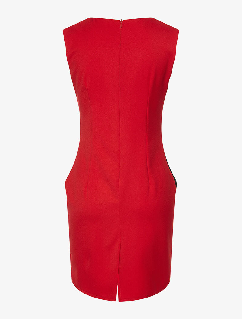 Robe bandes contrastées - rouge - 2