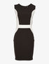 Robe bandes contrastées au ventre - noir - 6