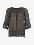 Blouse ample plis délavés - noir - 1