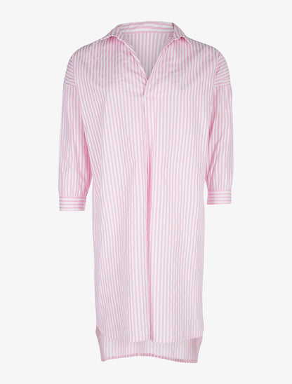 Robe chemise ample rayée - rose - 1