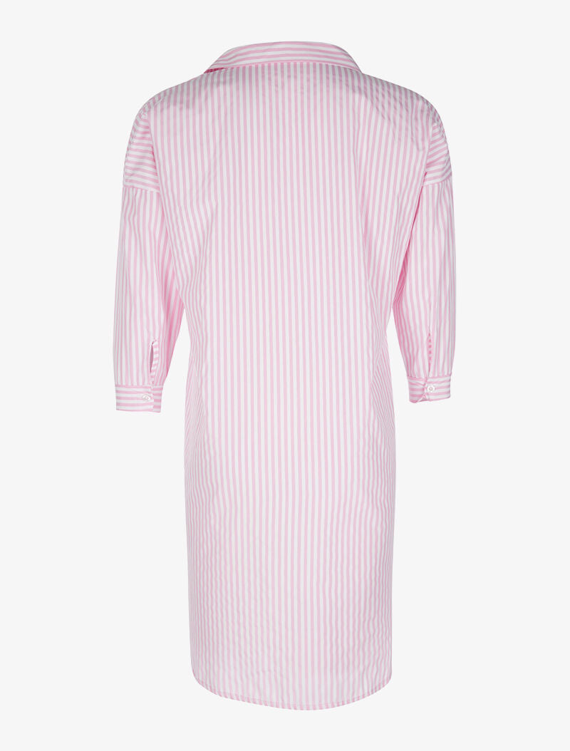 Robe chemise ample rayée - rose - 2