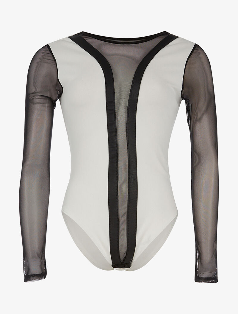 Body ligne transparente - blanc/noir - 1