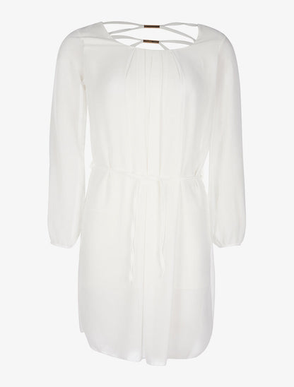 Robe dos lace out bijoux - blanc - 3