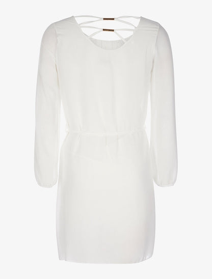 Robe dos lace out bijoux - blanc - 2