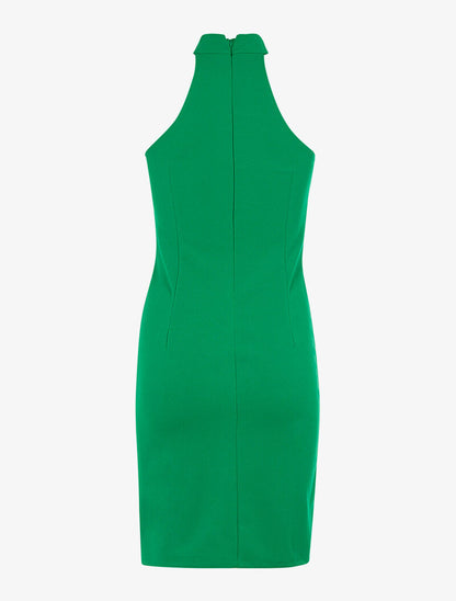 Robe bustier col chocker - vert - 2