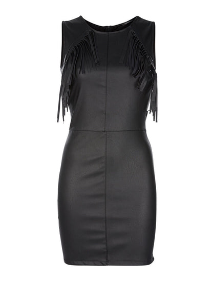 Robe avant en simili frangé - noir - 3